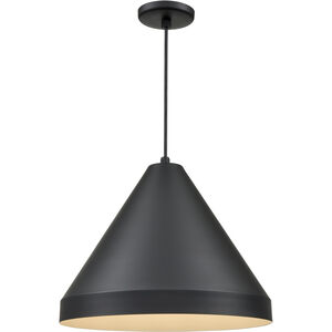 R Series 1 Light 17 inch Satin Black Outdoor Pendant